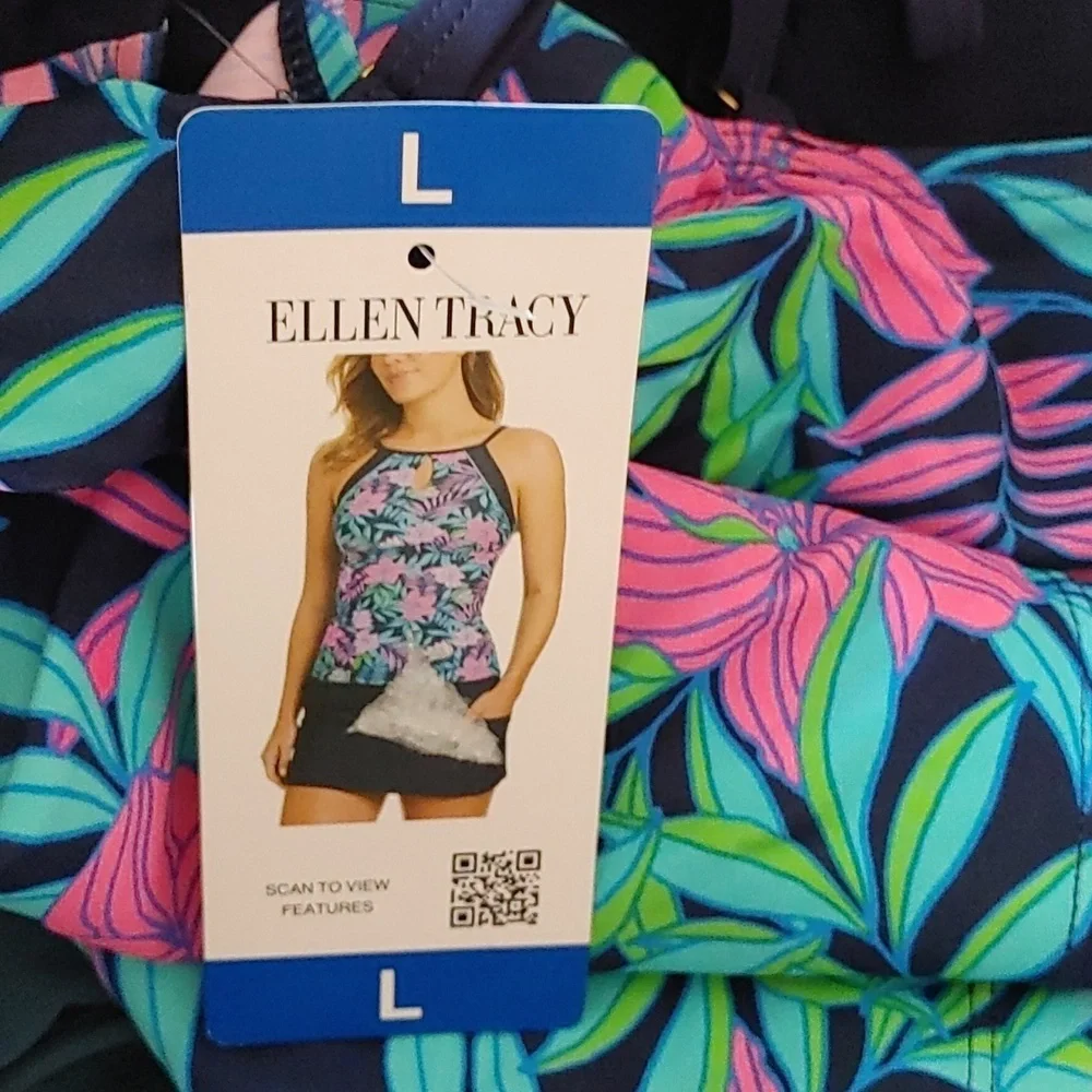 New ELLEN TRACY Women's Lightweight 2-Piece Tankini‎ Swimsuit Set